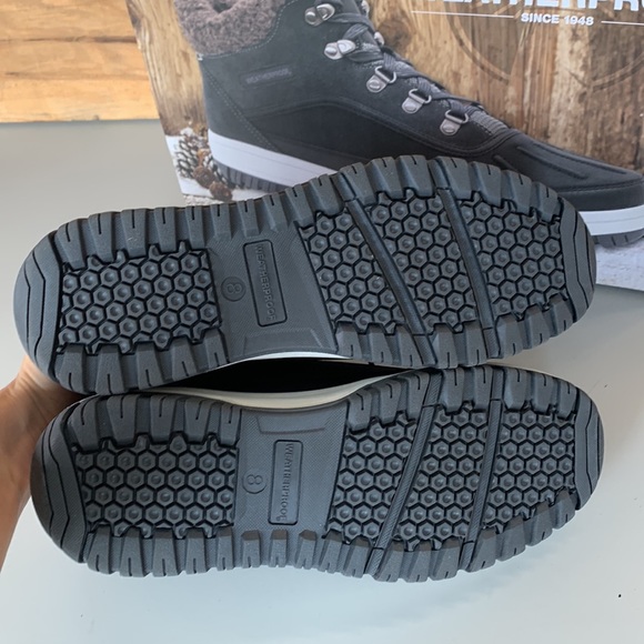 NIB Men’s Weatherproof Landon Boot Grey Black Leather Memory Foam - Picture 5 of 5